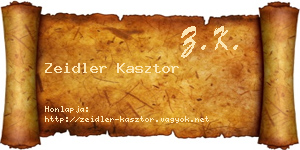 Zeidler Kasztor névjegykártya